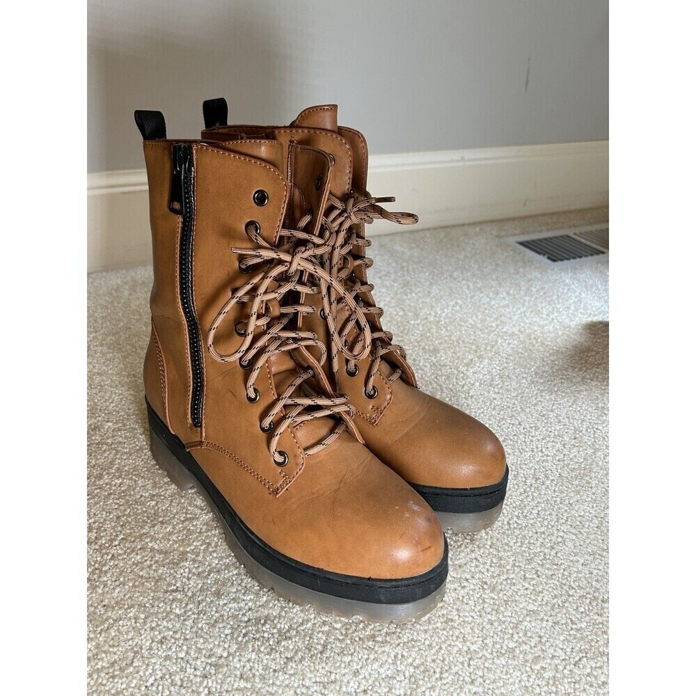 MIA Women's Tan Combat Boots Size 8.5